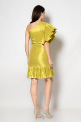Ester Pistachio Yellow Mini Dress