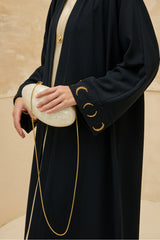 Crescent One Black Abaya Kimono