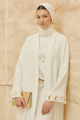 Crescent One White Abaya Kimono