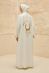 Crescent One White Abaya Kimono