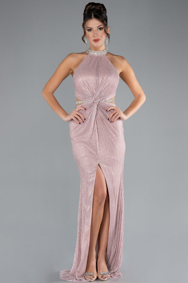 Esma Pink Halter Neck Gown