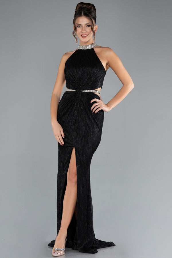 Esma Black Halter Neck Gown