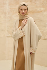 Crescent One Beige Abaya Kimono
