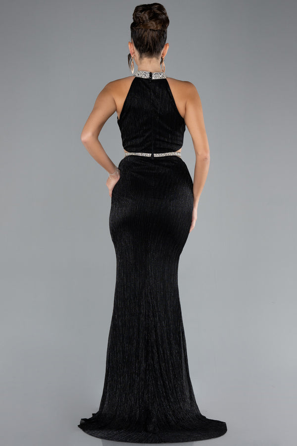 Esma Black Halter Neck Gown