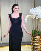 Marlene Embellished Black Corset Gown