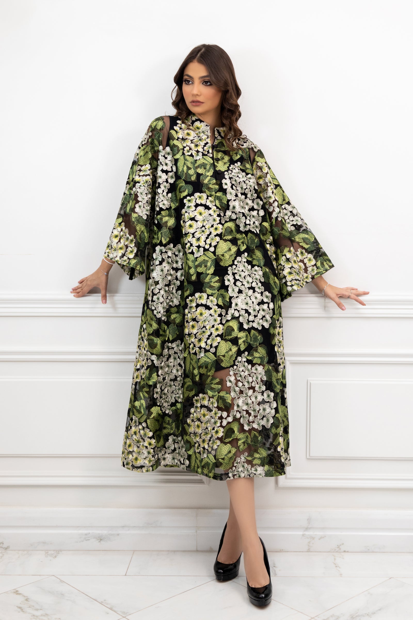 midi caftan dress Ethera Green Midi Caftan Dress – unmatchedbyu