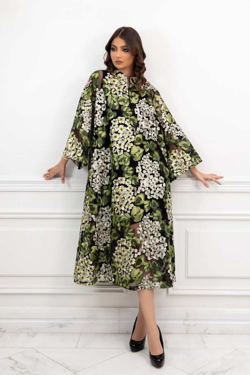 Ethera Green Midi Caftan Dress Ethera Green Midi Caftan Dress