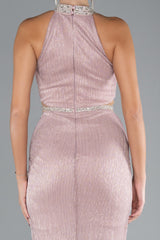 Esma Pink Halter Neck Gown