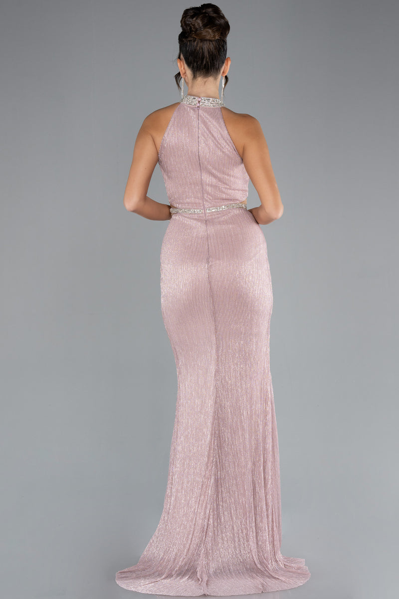 Esma Pink Halter Neck Gown