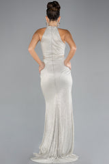 Esma Silver Halter Neck Gown