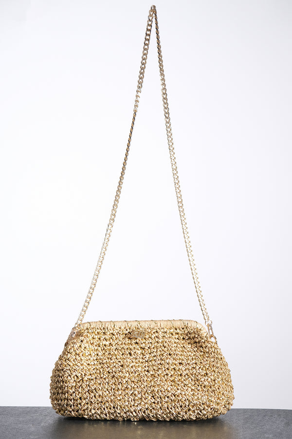 Crochet Gold Knit Bag