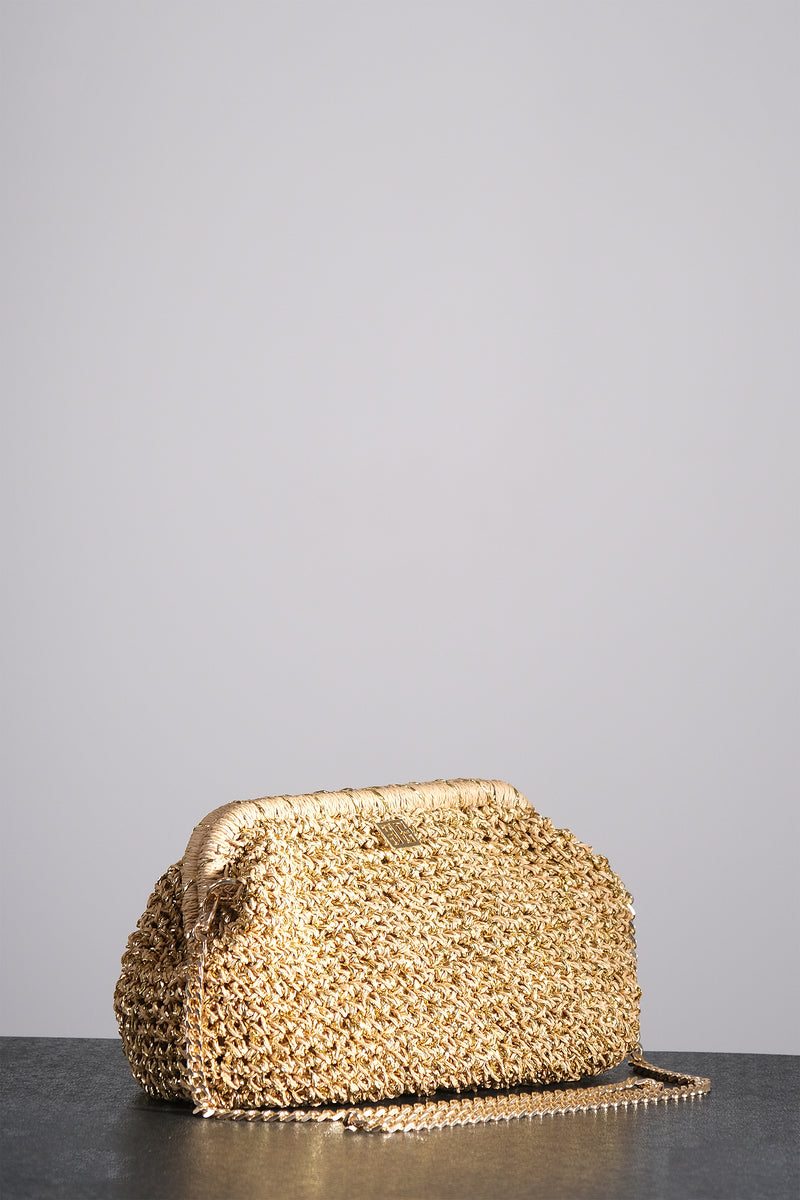 Crochet Gold Knit Bag