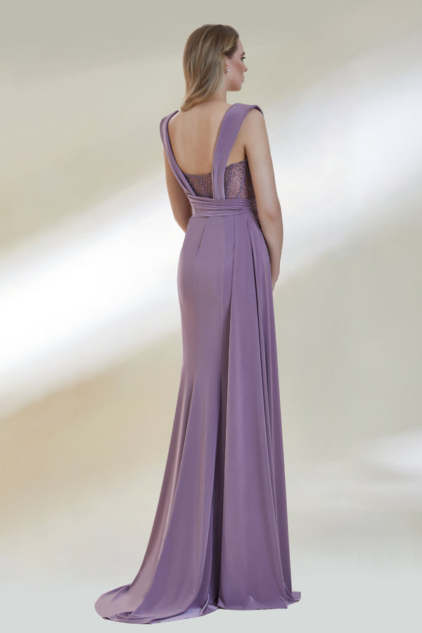 Marlene Embellished Lilac Corset Gown