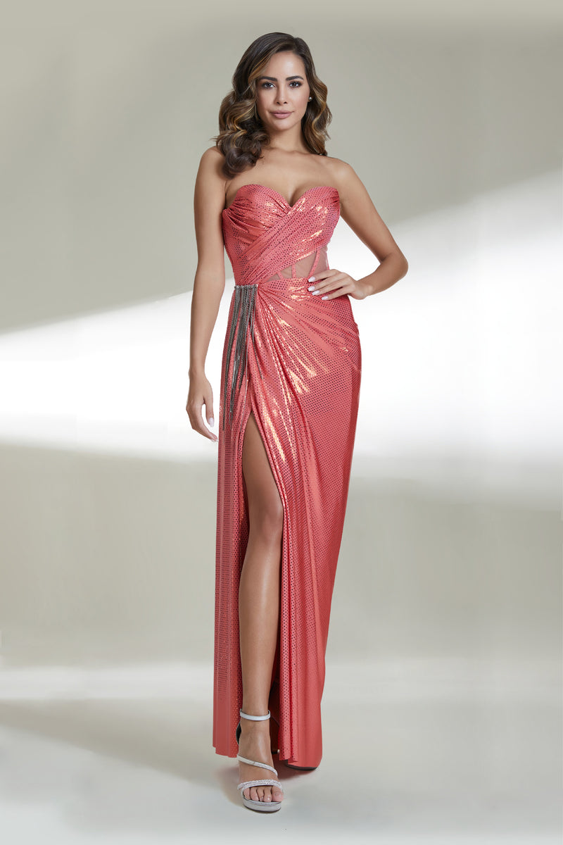 Vienna Coral Pink Gown