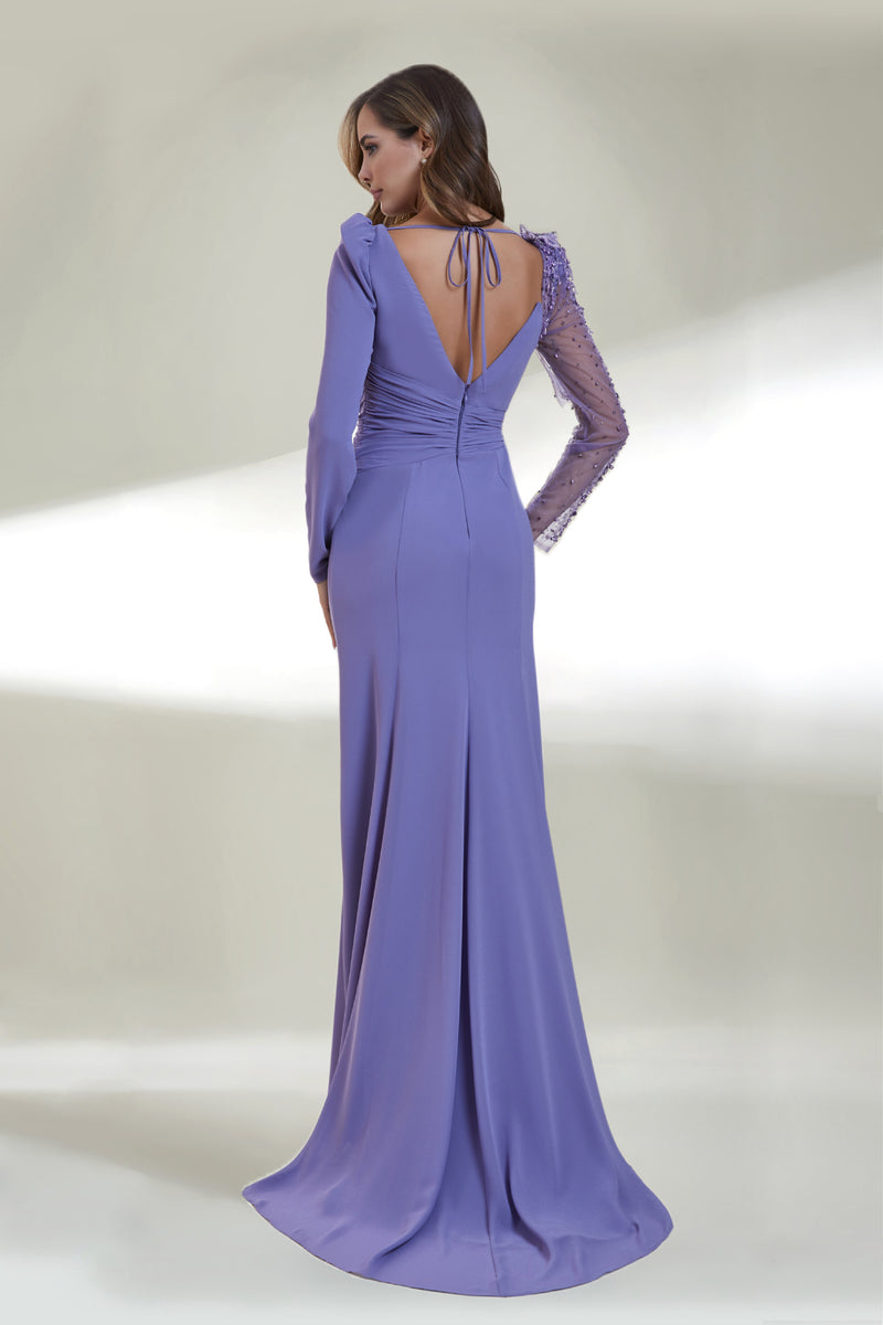 Adela Lilac Long Sleeves Gown