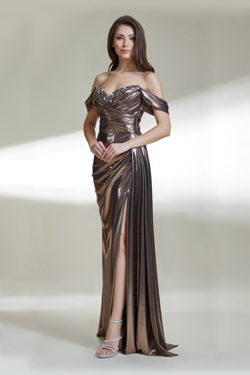 Mirabel Bronze Metallic Gown