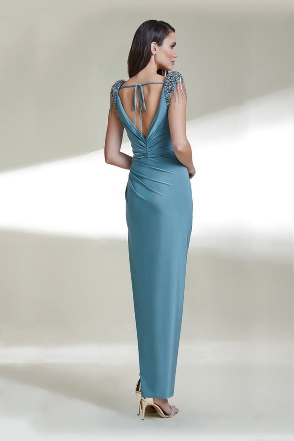 Adina Sage Blue Midi Dress