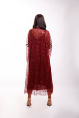 Dua Burgundy Caftan Dress (multiple lengths)