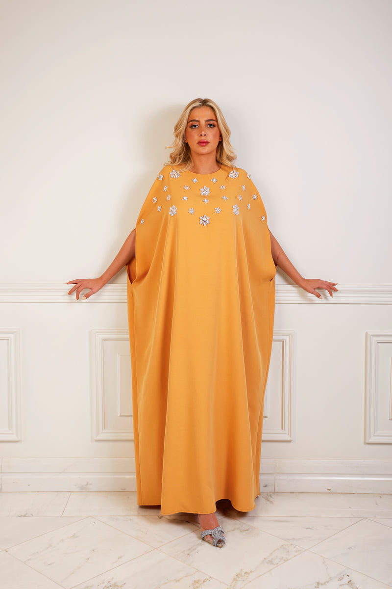 harvest gold dress Harvest Gold Silk Satin Long Dress Luxury Women's Fashion