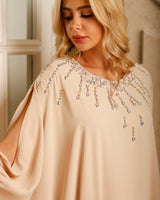 Amara Beige Champagne Caftan Dress