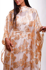 Alice Gold Floral Butterfly Caftan Dress