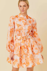 Analisa Orange Floral Dress