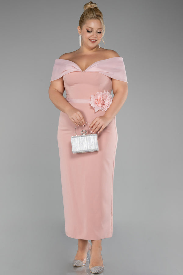 Aretha Soft Pink Midi Dress