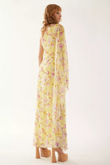 Ayaki Yellow One Shoulder Maxi Dress