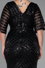 Bisan Black Sequin Gown
