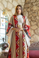 Biya Red Abaya Kimono