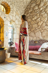 Biya Red Abaya Kimono