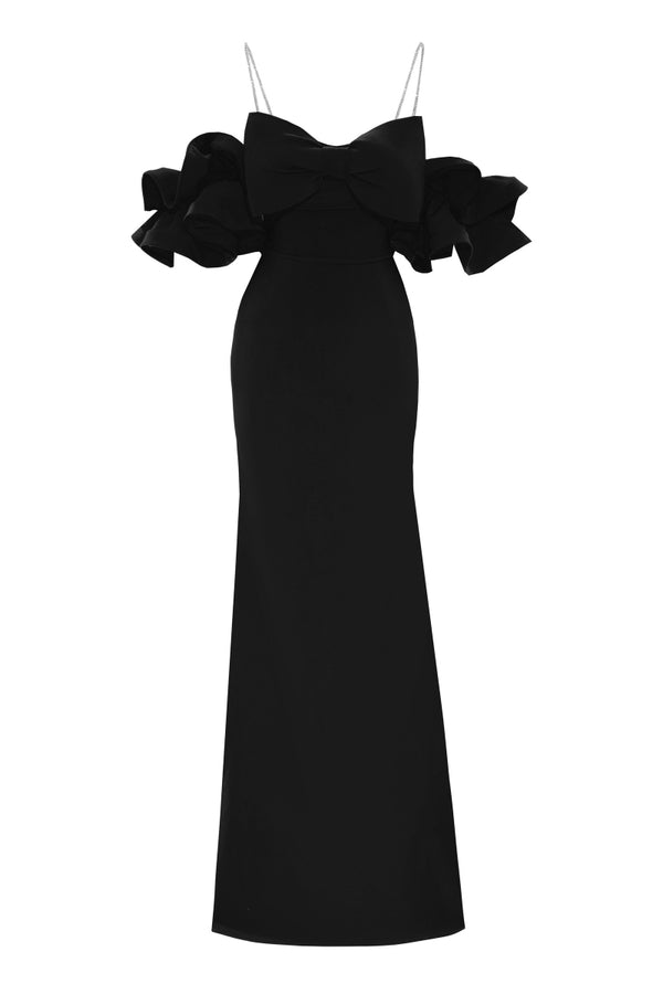 Cici Bow Black Maxi Gown