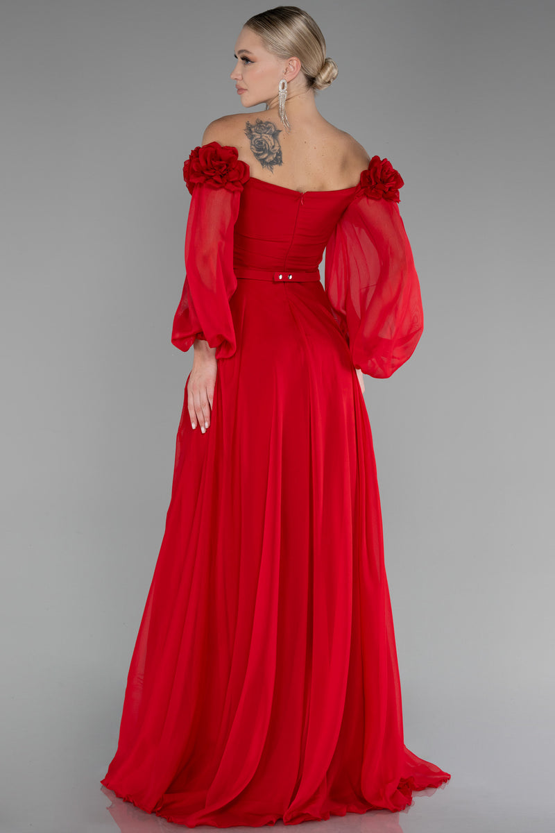 Courtney Floral Off Shoulder Red Long Sleeves Gown 3D Floral Plus Size Available unmatchedbyu Courtney Floral Off Shoulder Red Long Sleeves Gown 3D Floral Plus Size Available unmatchedbyu