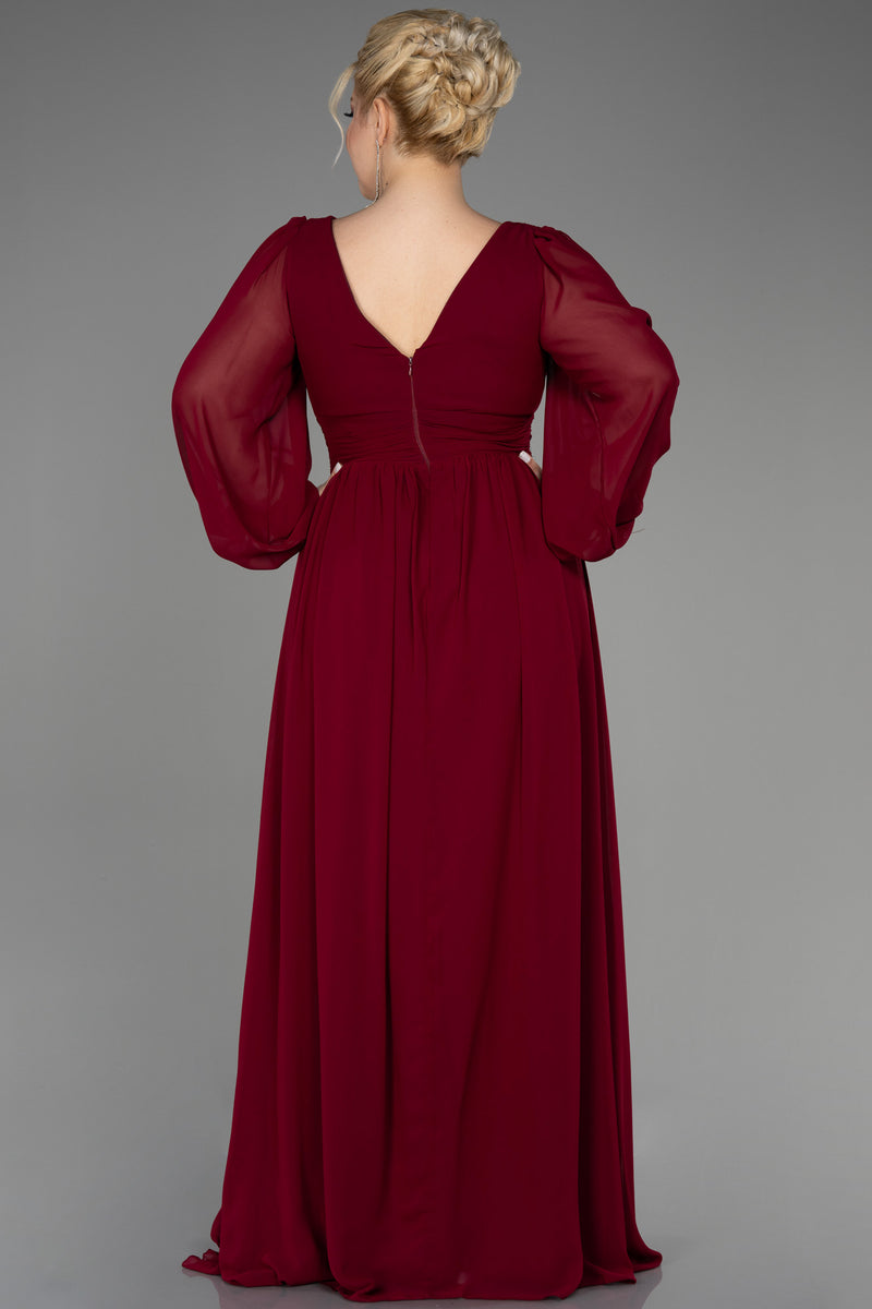 Dakota Burgundy Long Sleeves Gown