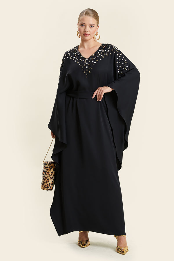 Dalida Black Caftan Dress