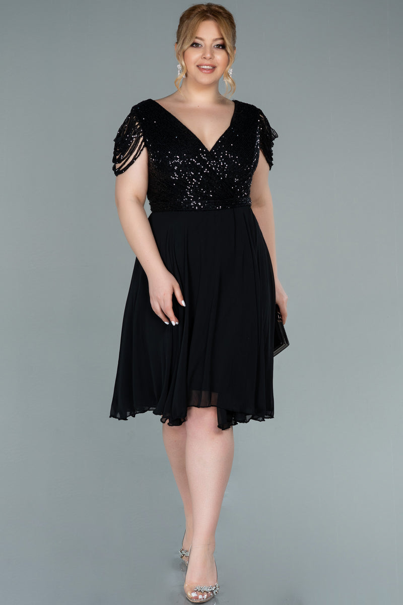 Dania Black Midi Sequin Gown