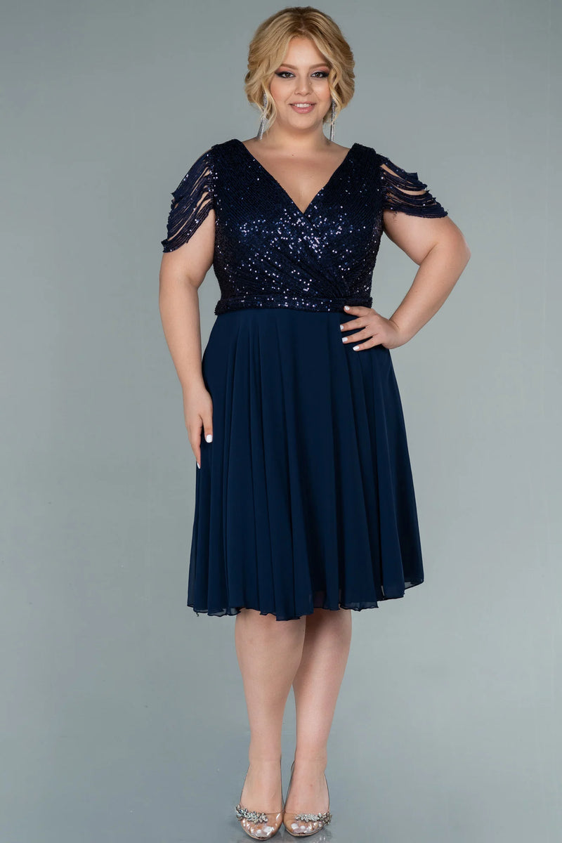 Dania Navy Midi Sequin Gown