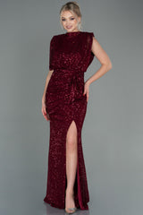 Dilara Burgundy Sequin Gown