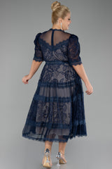 Dolly Navy Midi Lace Dress