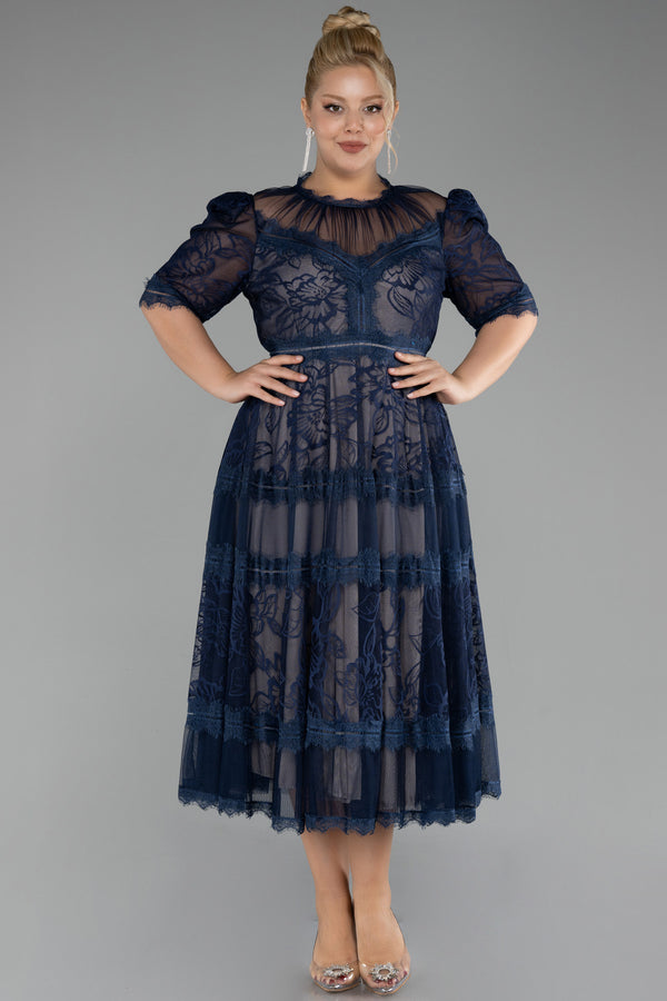 Dolly Navy Midi Lace Dress