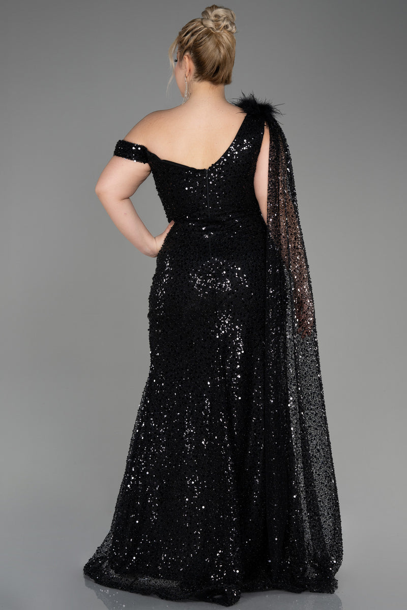 Donna Black Cape Gown