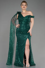 Donna Emerald Green Cape Gown