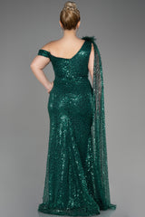 Donna Emerald Green Cape Gown