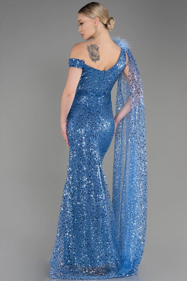 Donna Blue Cape Gown