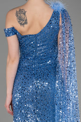 Donna Blue Cape Gown