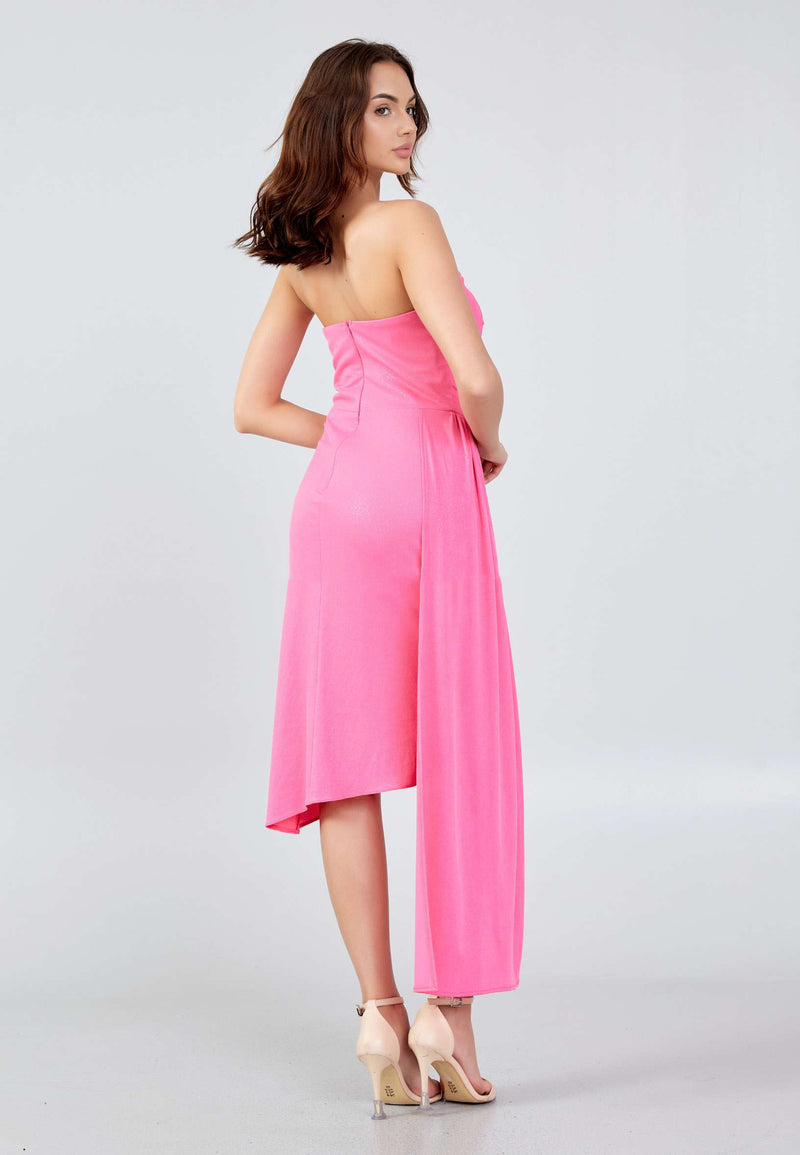 Emma Sweetheart Pink Midi Dress