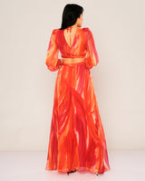Ethel Orange Printed Maxi Dress