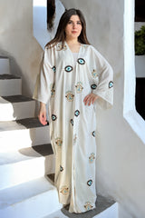Evil Eye & Hamsa Hand White Kimono