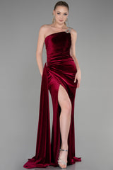 Evora Burgundy Velvet Gown