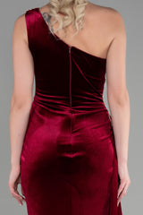 Evora Burgundy Velvet Gown